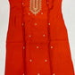 Rust Jari Work Silk Suit Set with Printed Silk Dupatta
