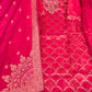 Rani Magenta Silk Shimmer Handwork Suit Set with Printed Dupatta