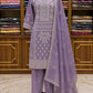 Lavender Burberry Suit Set with Silver Jari & Sippi Work