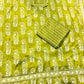 Mehndi Green Printed Suit Set with Patch Work