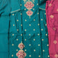 Peacock Green Silk Suit Set with Jari Work