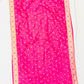 Rani Pink Pure Kosa Silk Handwork Suit Set with Chiffon Dupatta