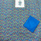 Blue Printed Patch Work Cotton 3-Piece Suit Set with Cream Dupatta
