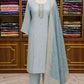 Sea Green Silk Suit Set with Nalki & Dabka Work