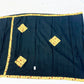 Mustard Yellow Cotton Suit with Black Patch Work & Dupatta