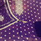 Purple Silk Handwork Suit Set with Gotta Patti Dupatta