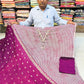 Elegant Violet Printed Cotton Suit Set with Dupatta