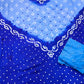 Purple & Dark Grey Bandhni Cotton Suit with Mirror Work