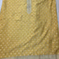 Light Golden Self Silk Designer Suit Set with Sippi Work & Organza Dupatta