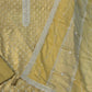 Light Golden Self Silk Designer Suit Set with Sippi Work & Organza Dupatta