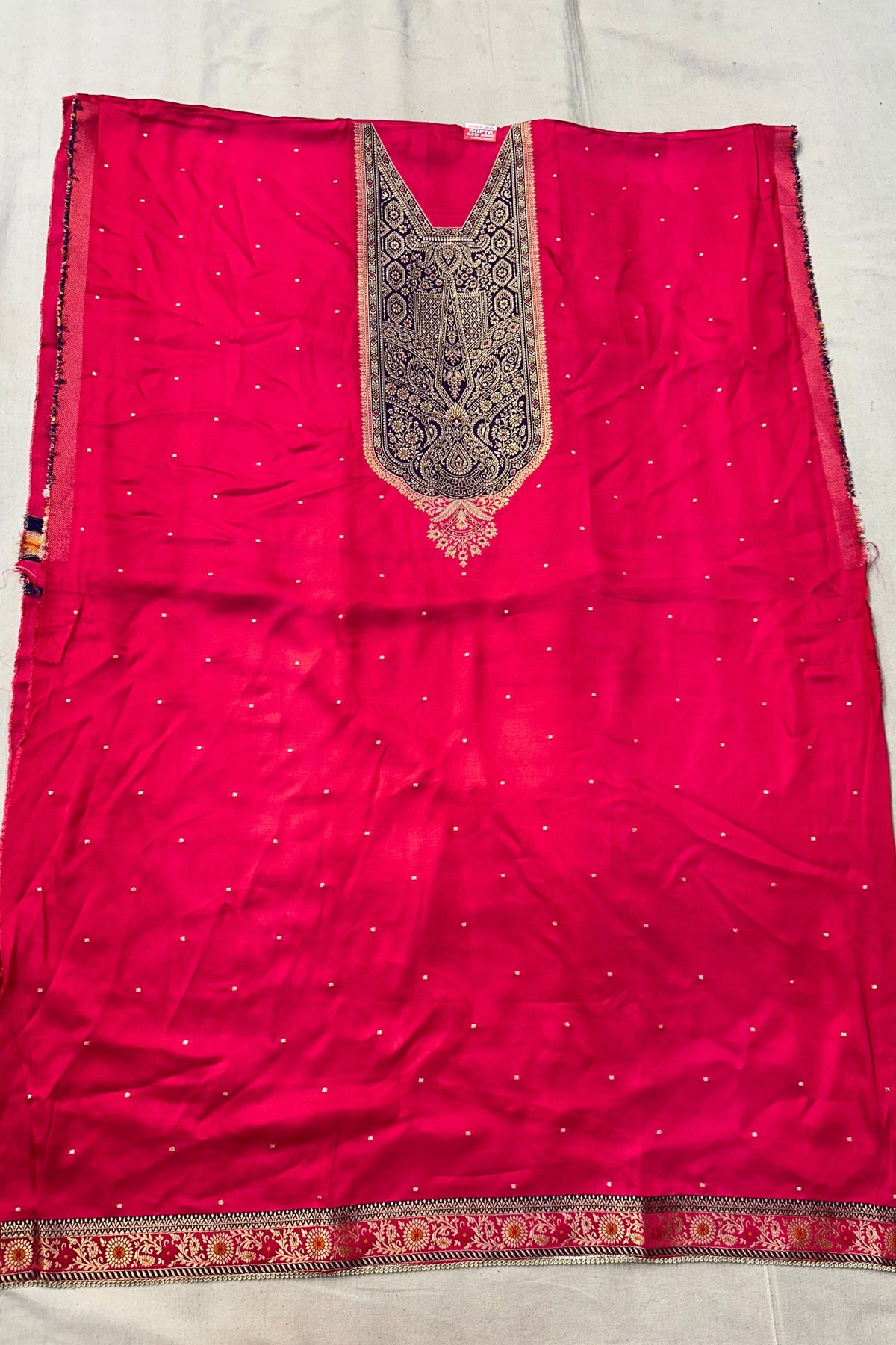 Magenta Samoi Silk Suit Set with Banarsi Work