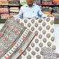 Badami Printed Kurta Set with Mirror & Thread Work