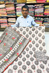 Badami Printed Kurta Set with Mirror & Thread Work