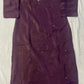 Purple Shimmer Silk Dabka Work Suit Set with Printed Dupatta