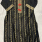 Black Shimmer Silk Suit Set with Printed Organza Dupatta