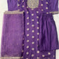 Purple Silk Suit Set with Antique & Banarasi Work