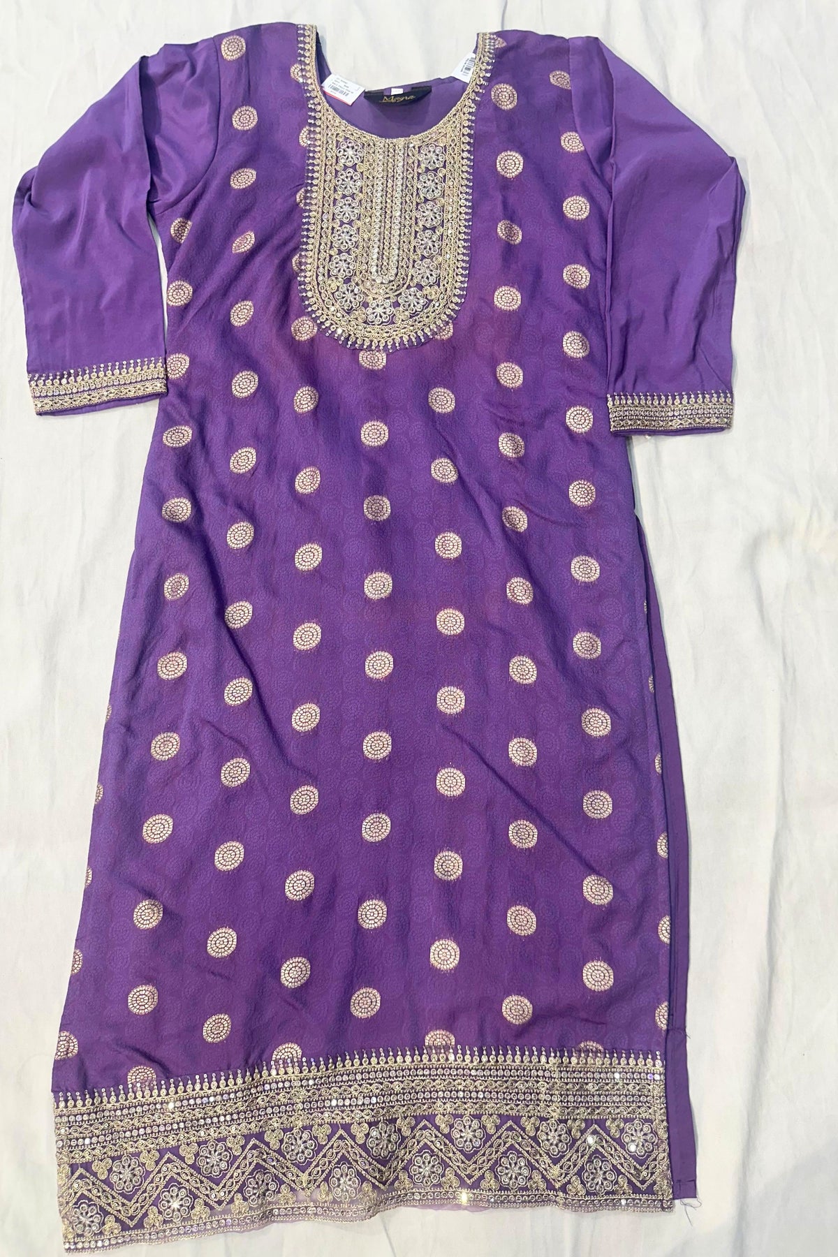 Purple Silk Suit Set with Antique & Banarasi Work