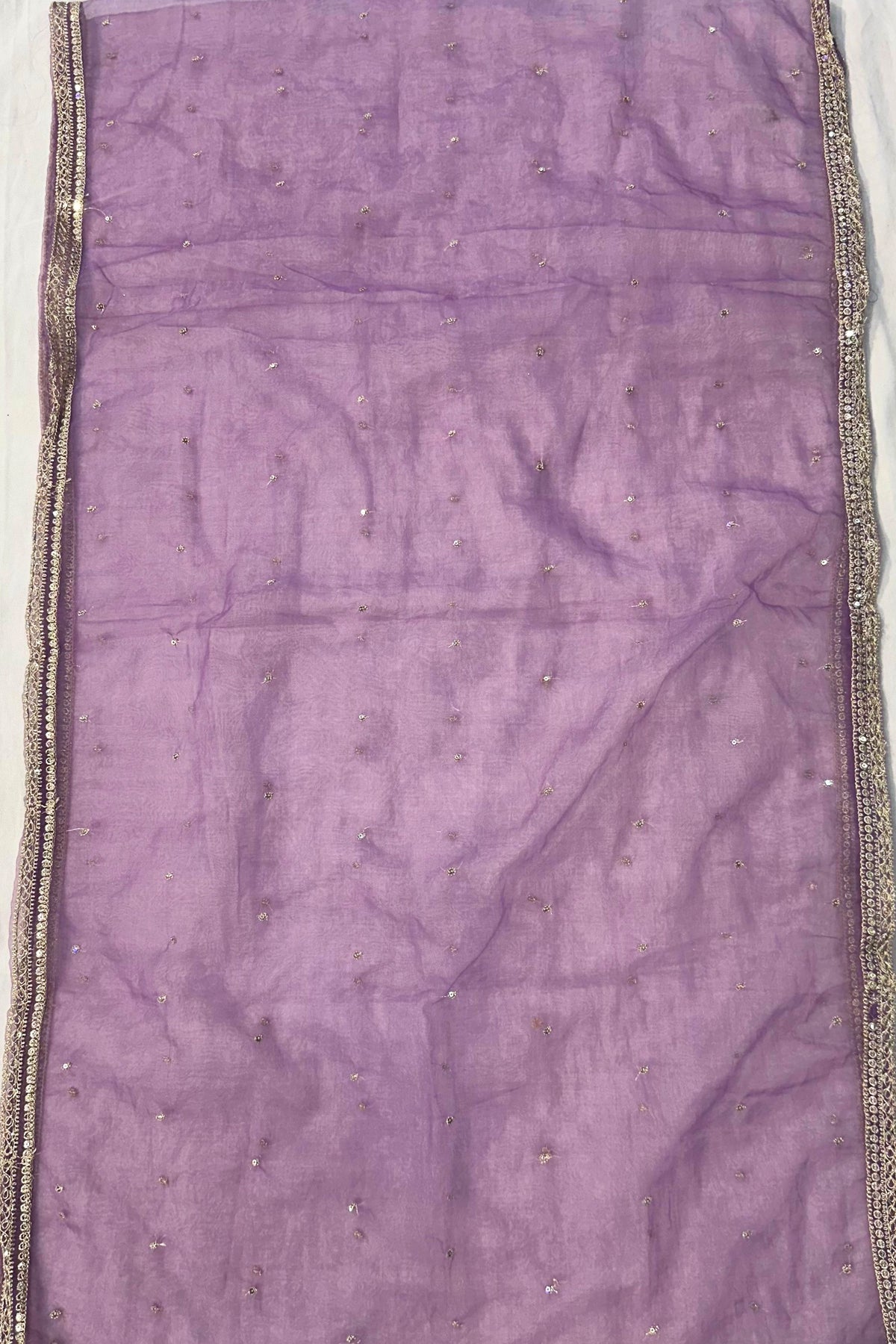 Purple Silk Suit Set with Antique & Banarasi Work