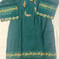 Bottle Green Musleen Silk Suit with Threadwork & Organza Dupatta