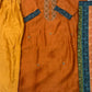 Light Orange Soft Silk Suit Set with Sippi Work & Kalamkari Dupatta