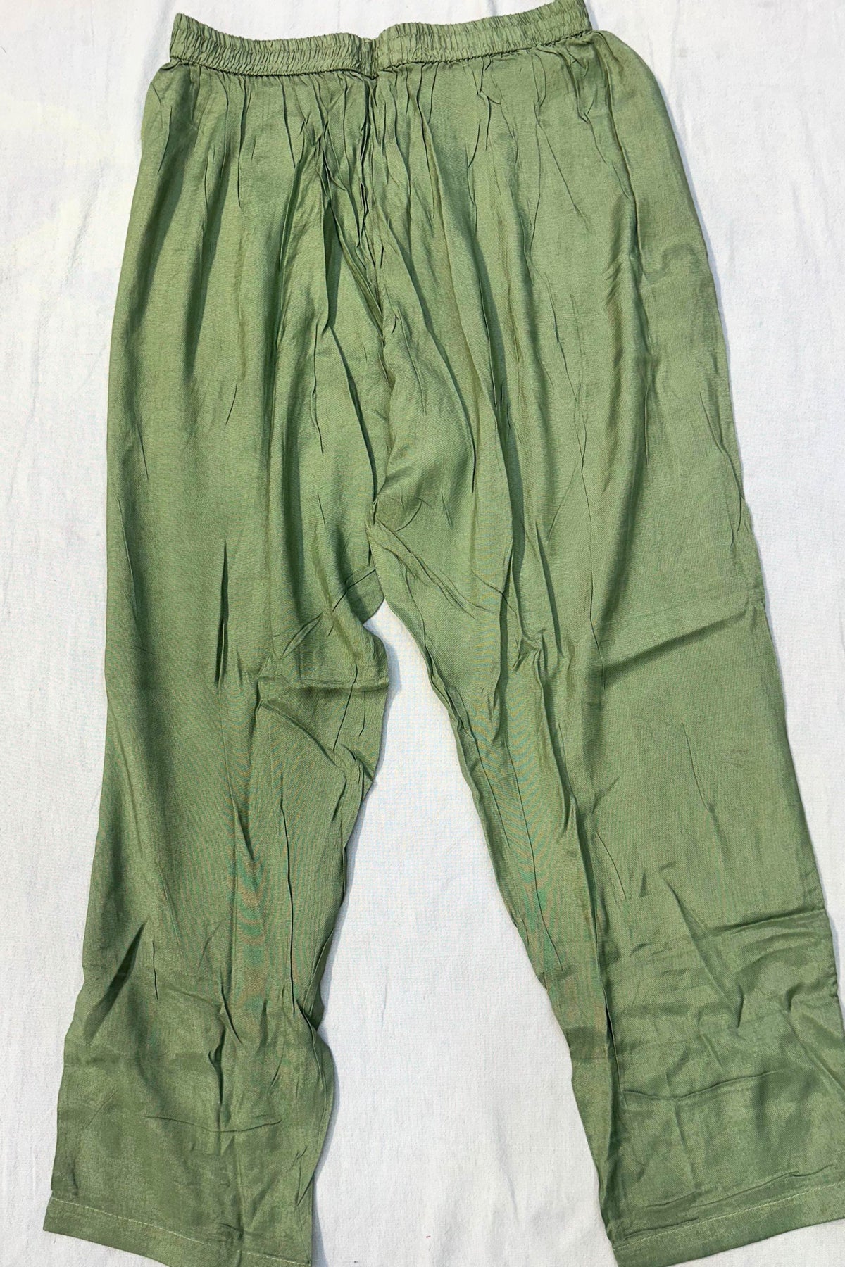Dhaanni Green Shimmer Silk Thread & Sippi Work Suit Set