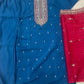 Denim Blue Silk Suit with Sippi Work & Taby Silk Dupatta