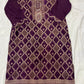 Purple Banarasi Silk Suit Set with Zari Work Dupatta