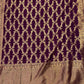 Purple Banarasi Silk Suit Set with Zari Work Dupatta