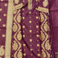 Wine Banarasi Silk 3-Piece Suit Set