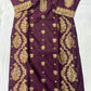 Wine Banarasi Silk 3-Piece Suit Set