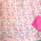 Cream & Pink Printed Cotton Suit Set with Linen Cotton Dupatta
