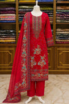 Rani Magenta Printed Crape Suit Set with Sarwokshi Work