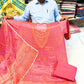 Rani Pink Shimmer Organza Suit Set with Printed Dupatta