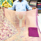Elegant Purple Shimmer Organza 3-Piece Suit Set with Printed Organza Dupatta