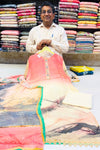 Elegant Skin & Carrot Musleen Cotton Suit Set with Chiffon Printed Dupatta