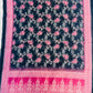 Black & Pink Linen Cotton Suit Set with Printed Dupatta
