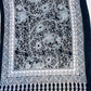 Elegant Black & White Cotton Suit Set with Printed Dupatta