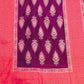 Printed Wine Kurta Set with Lace Detailing & Carrot Dupatta