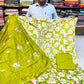 Parrot Green Printed Shirt with Threadwork Dupatta Set