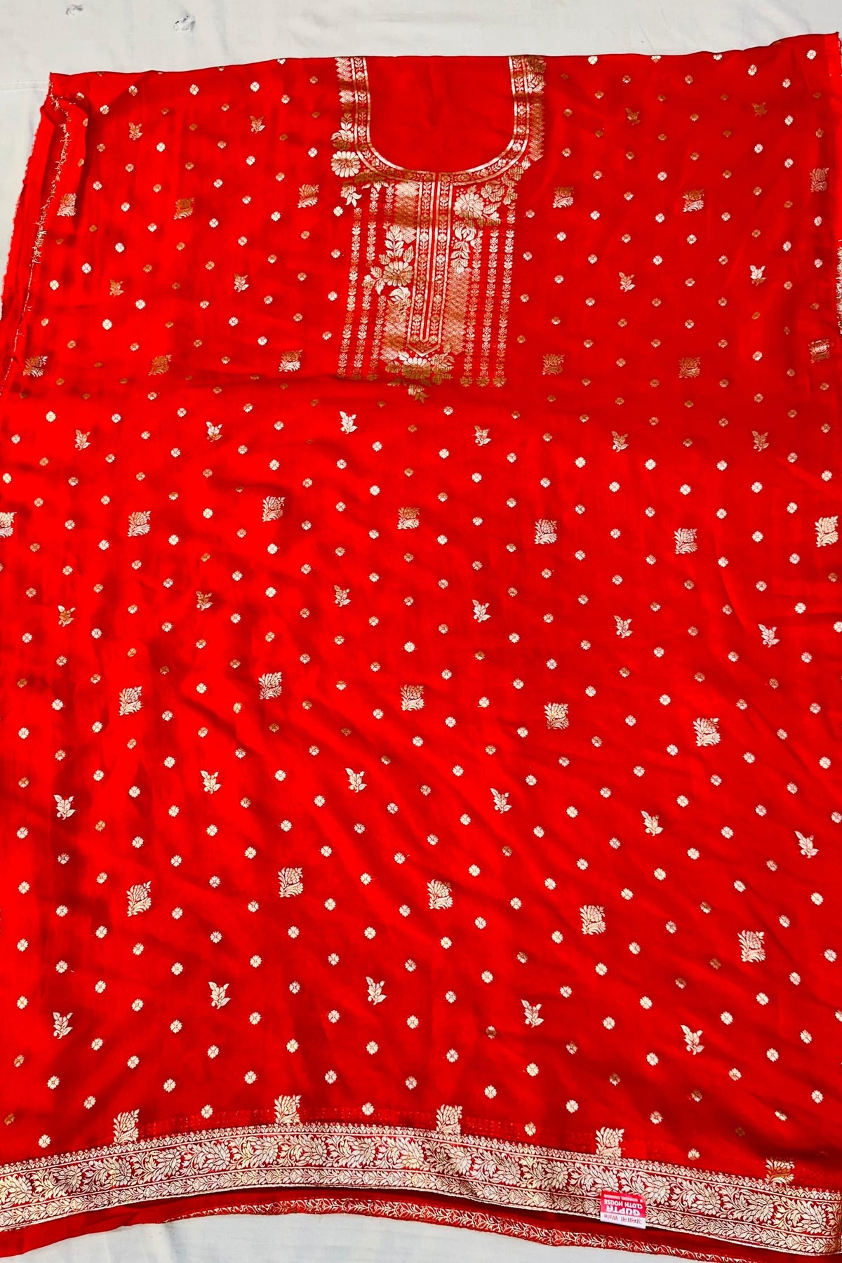Banarasi Silk Shirt with Jaipuri Print Dupatta Set