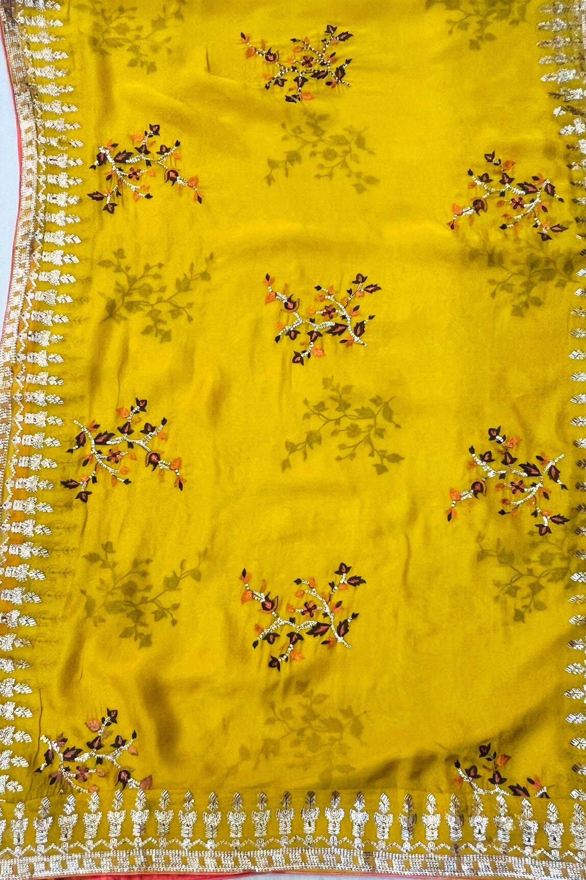 Mustard Orgenza Thread & Sippi Work 3-Piece Suit Set