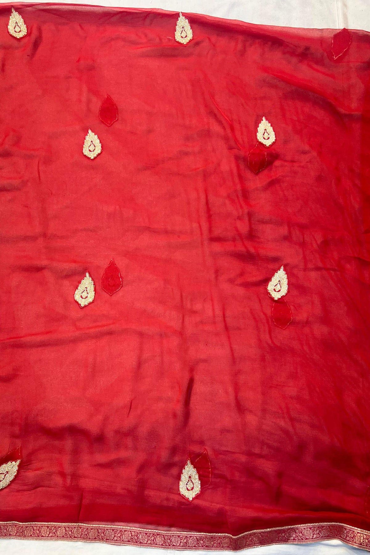Mehroon Kosa Silk Banarasi Work Suit Set with Chiffon Dupatta