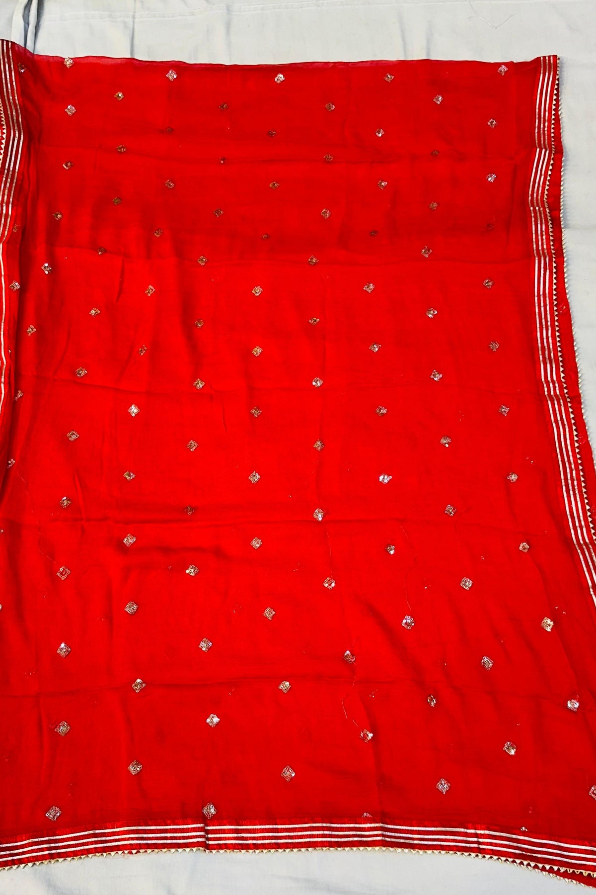 Maheshwari Silk Gota Patti Suit Set with Chiffon Dupatta