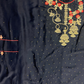 Black Kanni Silk Suit Set with Pearl & Thread Work