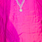 Pink Tashar Silk Suit Set with Mirror & Jury Work