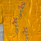Yellow Handwork Crape Shirt with Butter Crape Bottom & Contrast Chiffon Dupatta