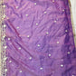 Lavender Silk Embroidered Suit Set with Butter Crepe Bottom & Dupatta